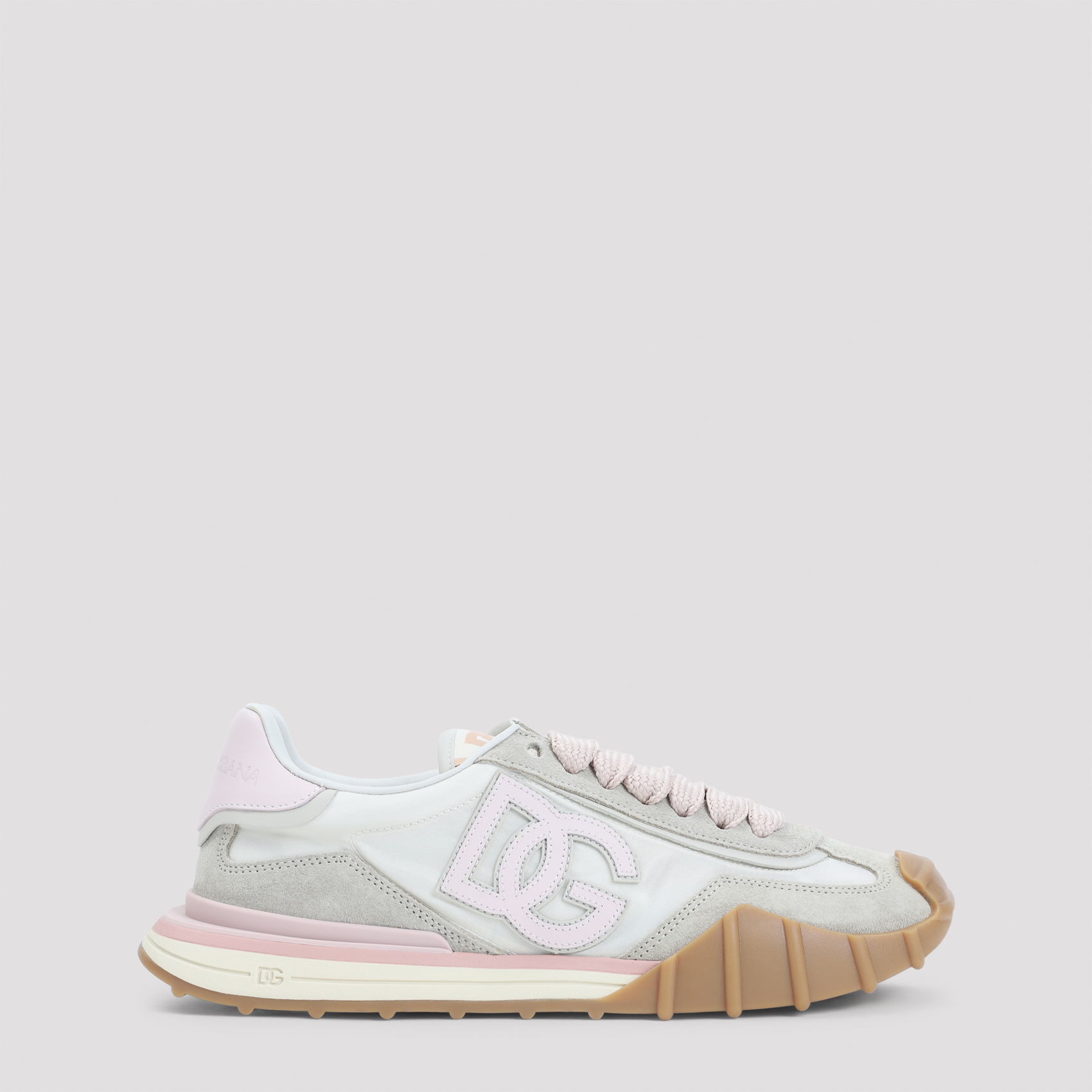 Dolce & Gabbana Women's Nude & Neutrals Low-Top Sneakers Polyamide Calf Leather Shoe