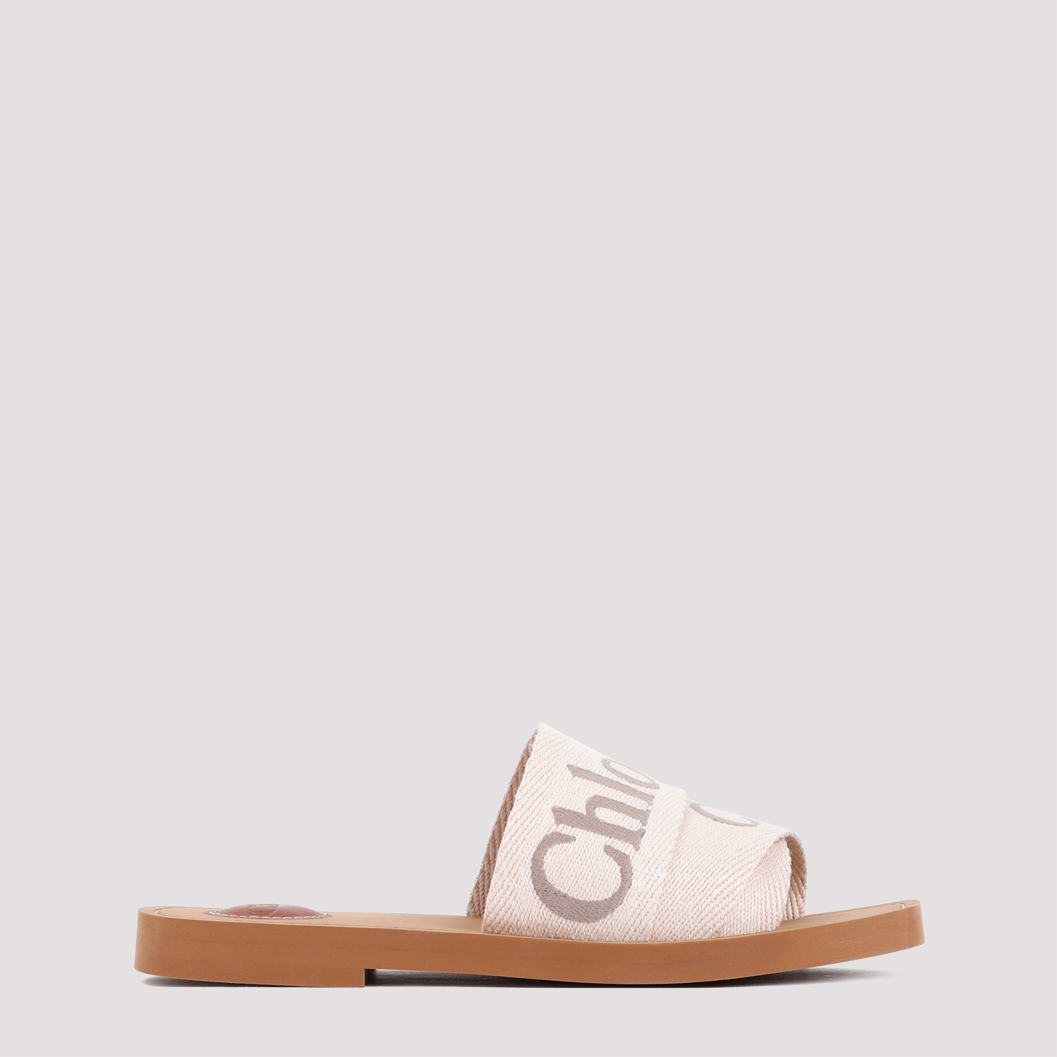 Chloé Women's Nude & Neutrals Woody Flat Mules Linen Polyester