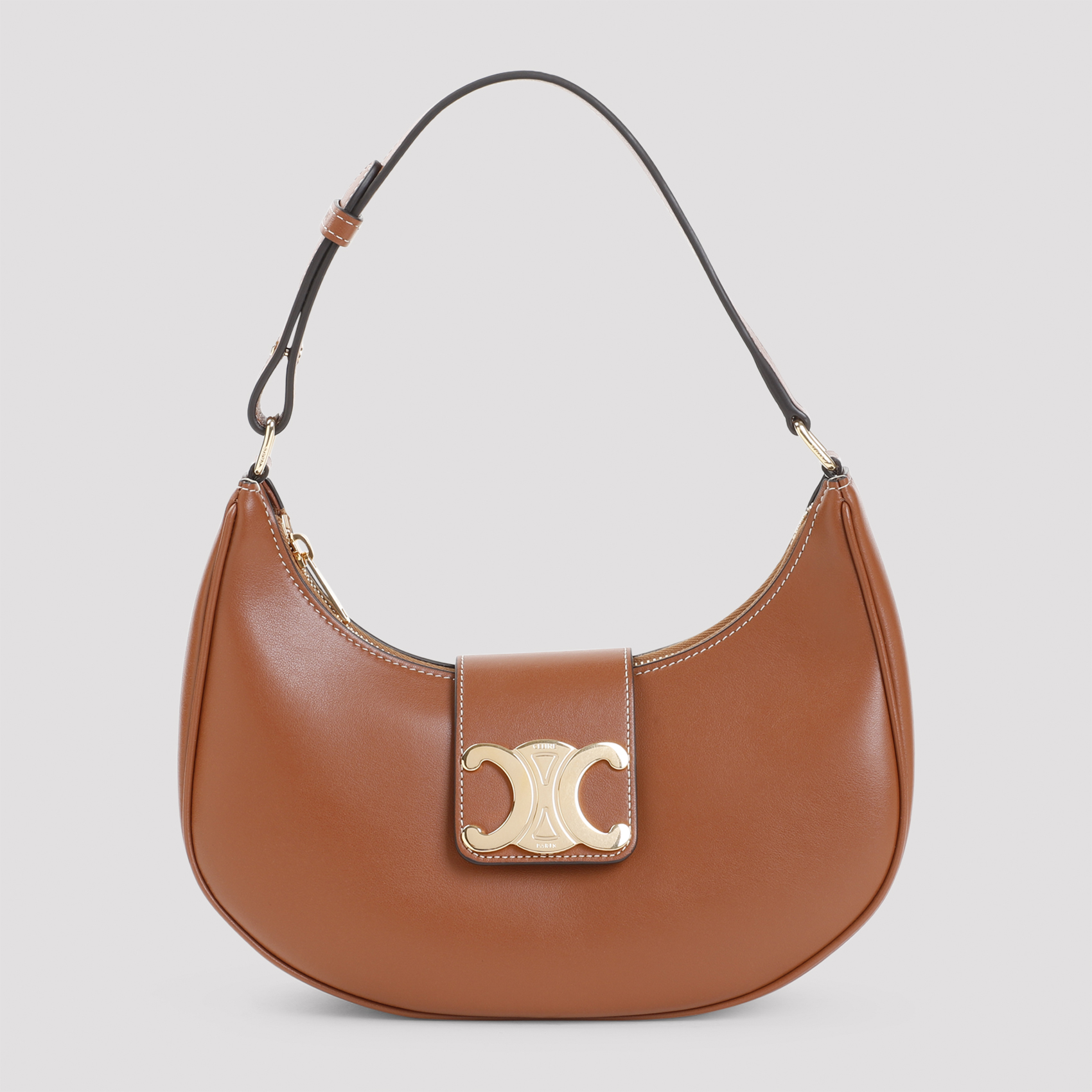 Celine Women's Brown Medium Ava Triomphe Shoulder Bag Calfskin