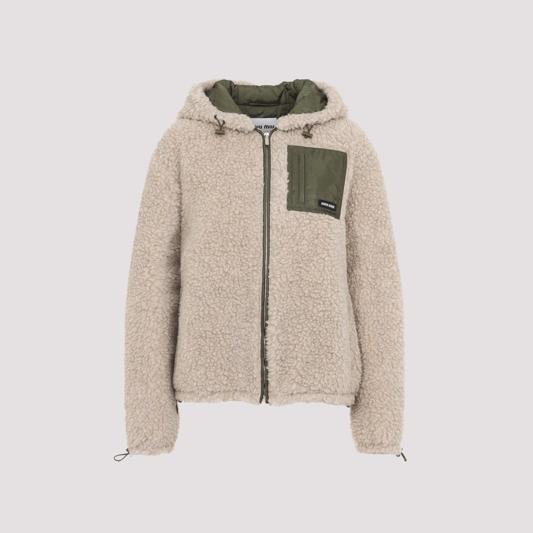 Miu Miu Women's Nude & Neutrals Wool Blouson Jacket Polyester
