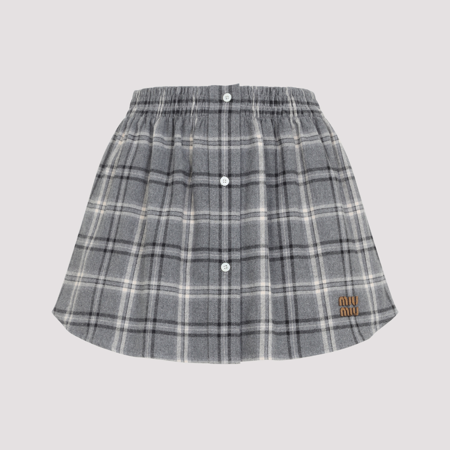 Miu Miu Women's Grey Cotton Midi Skirt