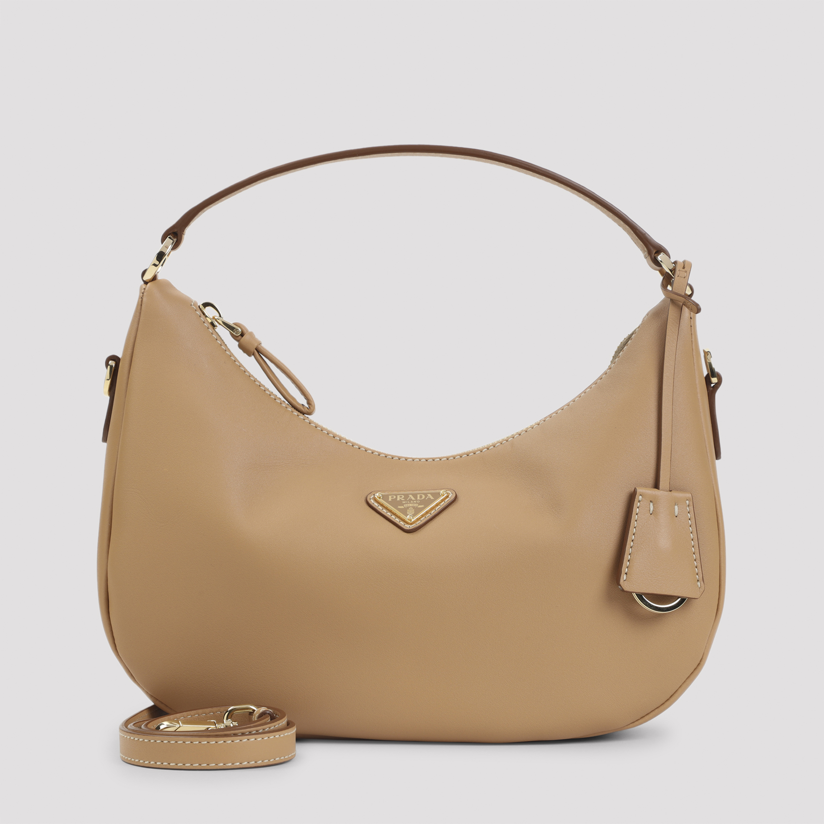 Prada Women's Nude & Neutrals Calf Leather Handbag Bag
