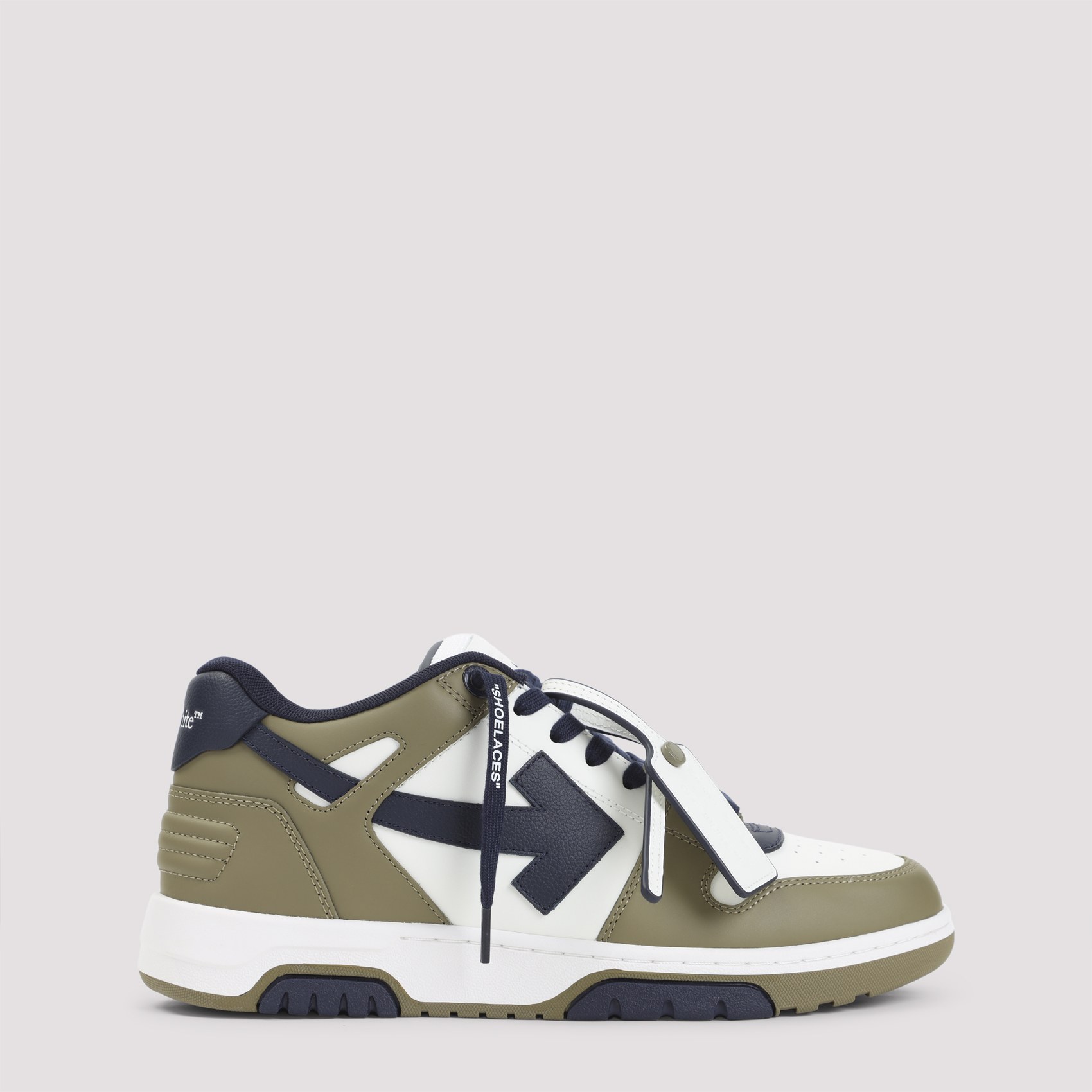 Off-White Men's Green M-Out Of Office Sneakers Leather Rubber