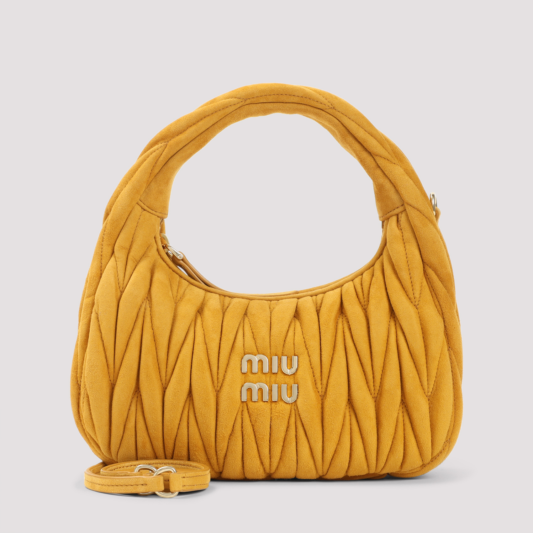 Miu Miu Women's Brown Wander Shoulder Bag Suede Lamb Leather