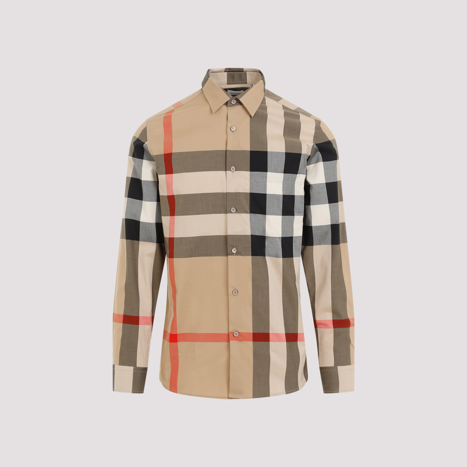Burberry Men's Nude & Neutrals Check Cotton Shirt