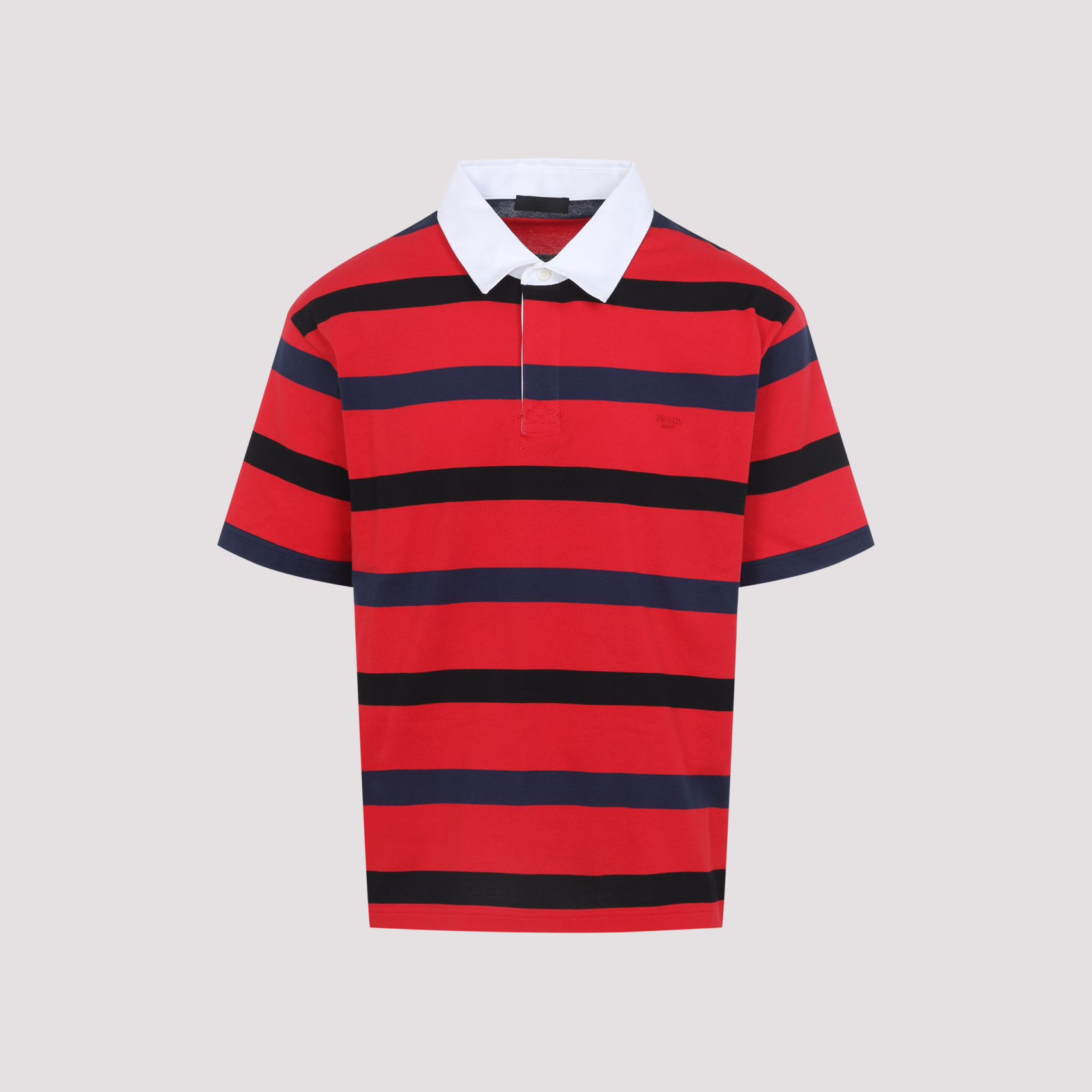 Prada Men's Red Short Sleeves Polo Cotton