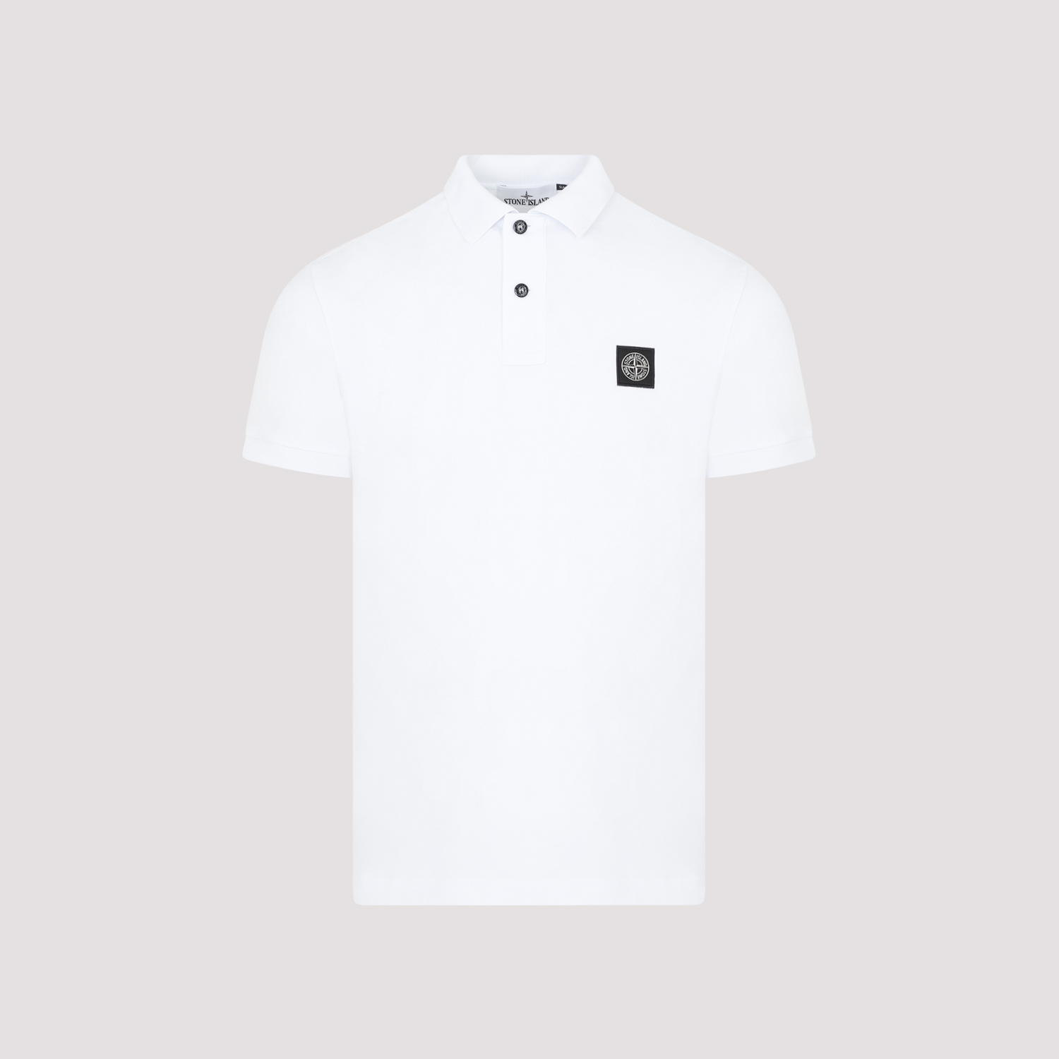 Stone Island Men's White Cotton Polo Elastan