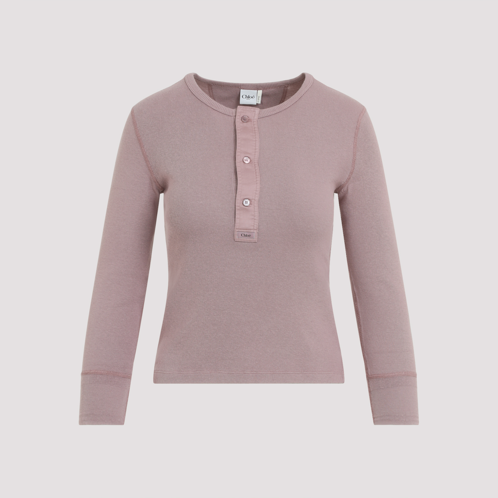Chloé Women's Pink & Purple Pullover Cotton Sweater