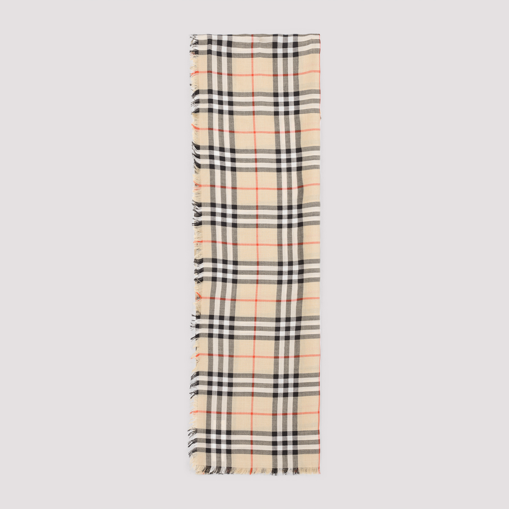 Burberry Scarf Nude & Neutrals Cashmere Mulberry Silk - Women