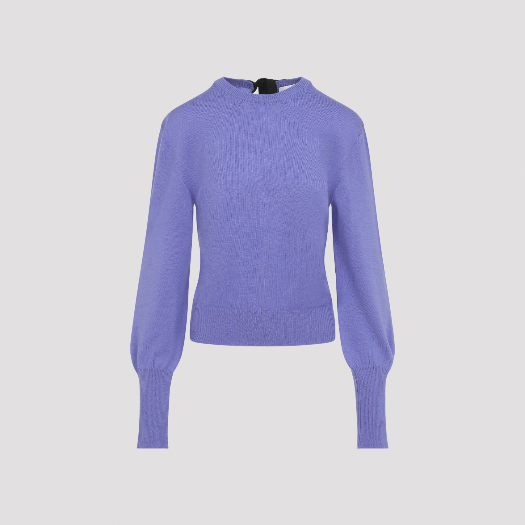 Lanvin Women's Blue Gros Grain Detail Jumper Wool Polyamide Viscose Sweater