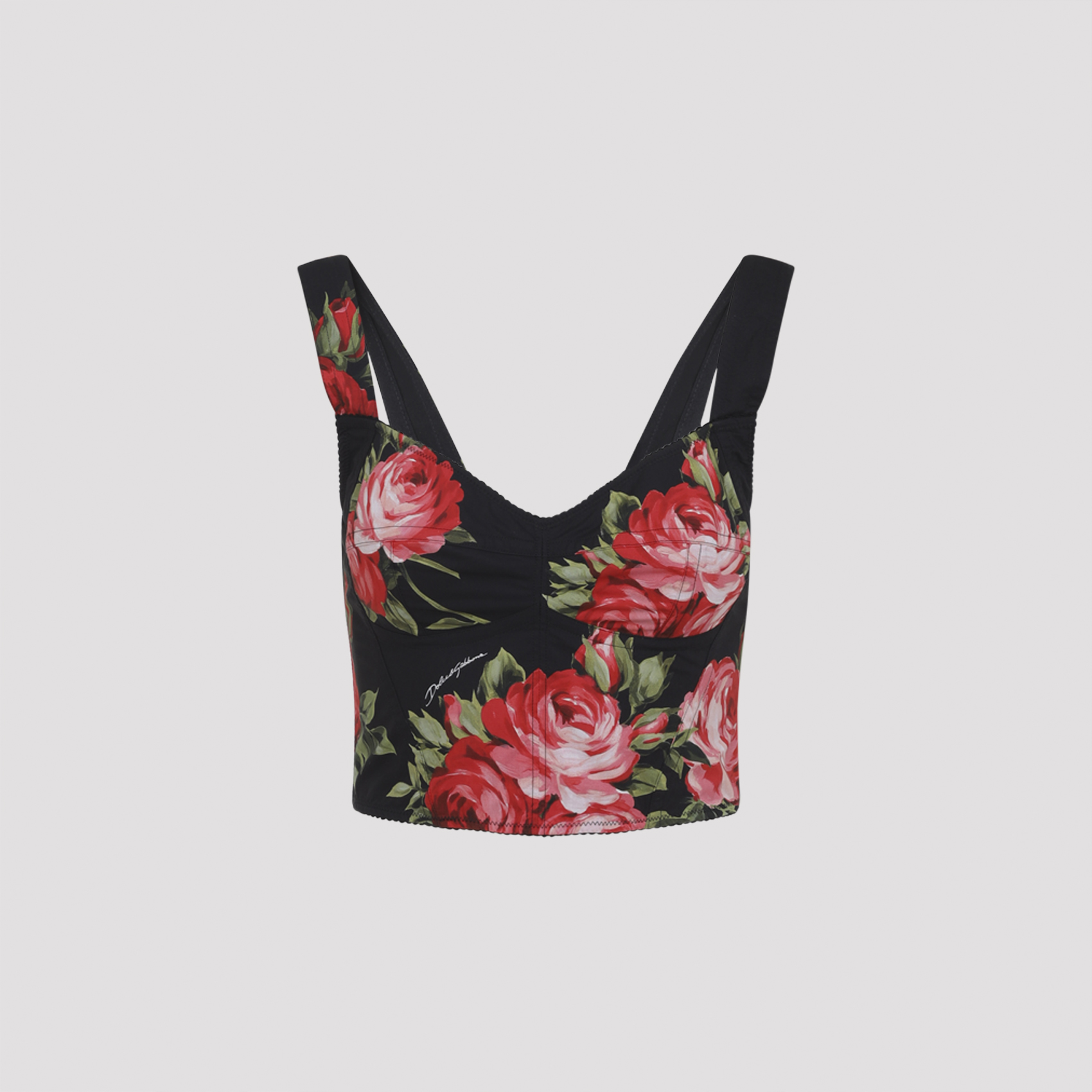 Dolce & Gabbana Women's Black Cotton Top Polyamide Elastane