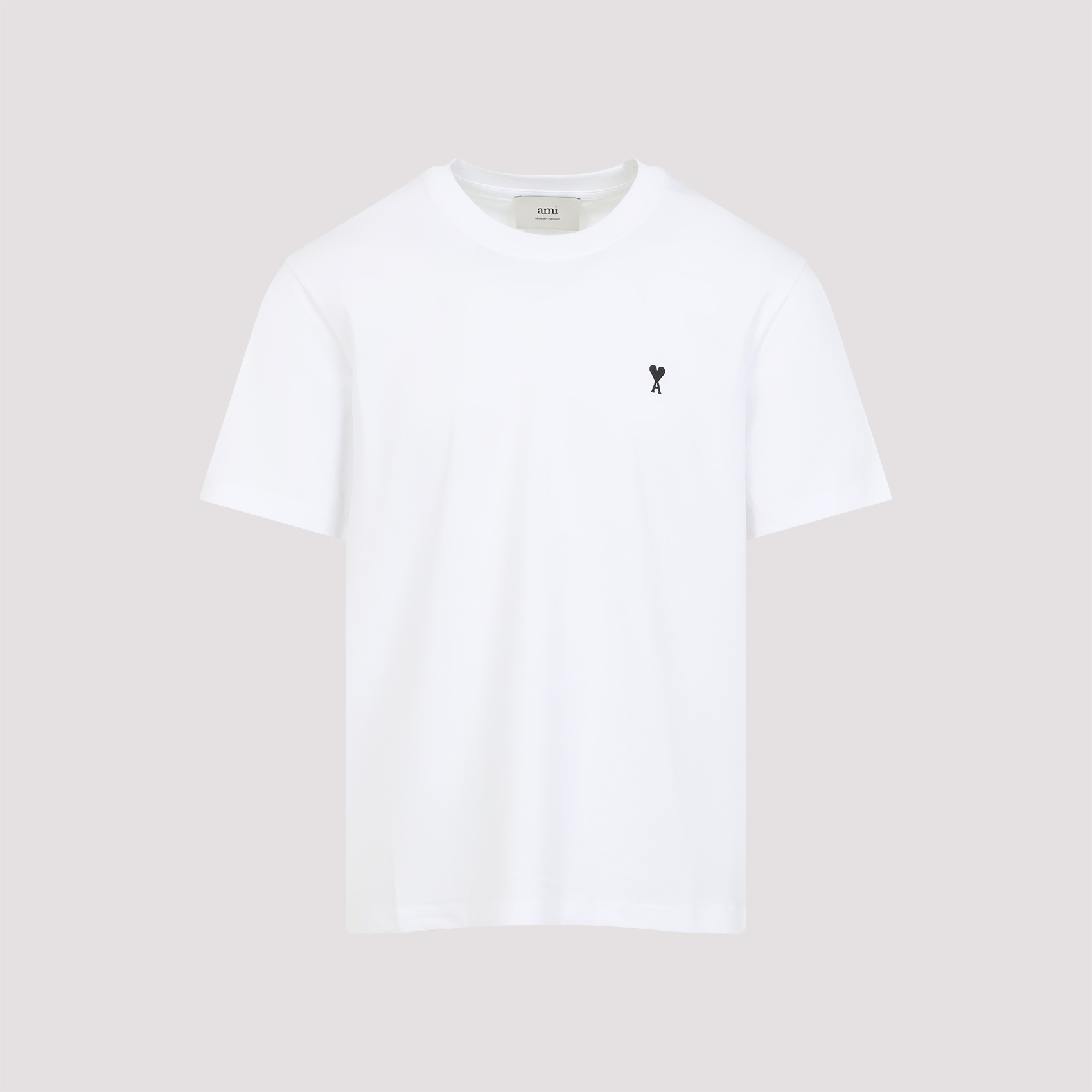 Ami Paris Men's White Ami Contrasted Adc T-Shirt Cotton Tshirt