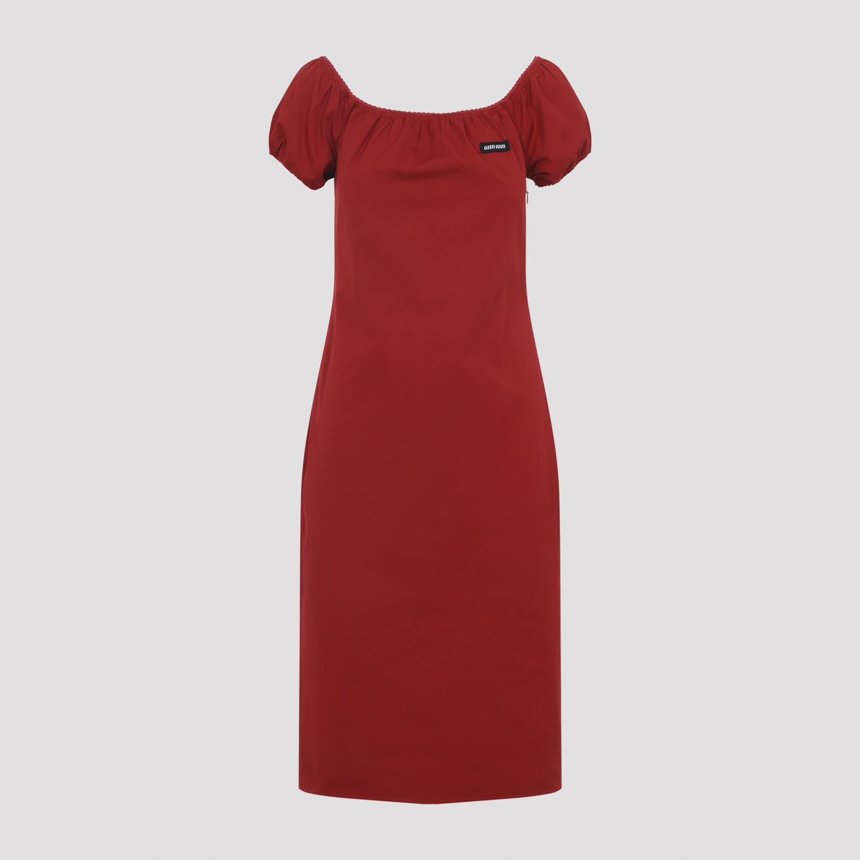 Miu Miu Women's Red Cotton Midi Dress
